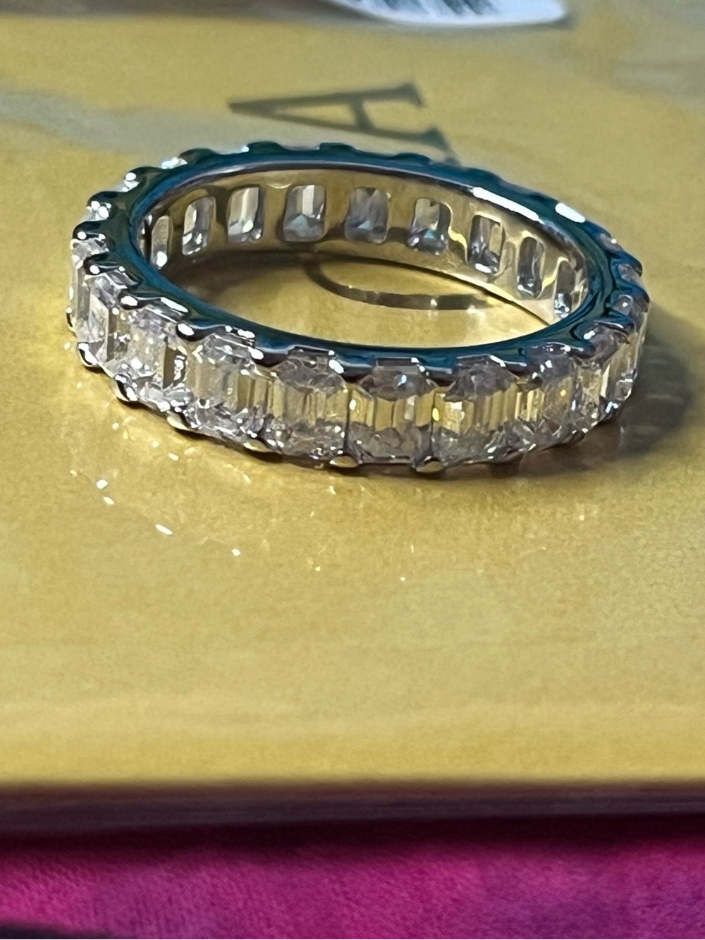 6.3 CT Moissanite Full Eternity Band | Rhodium Plated | Size 7
